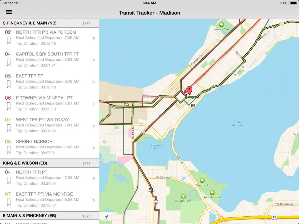 Скриншоты Transit Tracker - Madison iPad 
