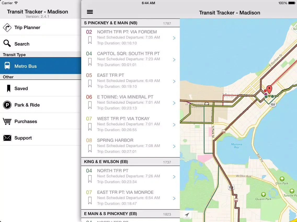 Скриншоты Transit Tracker - Madison iPad 