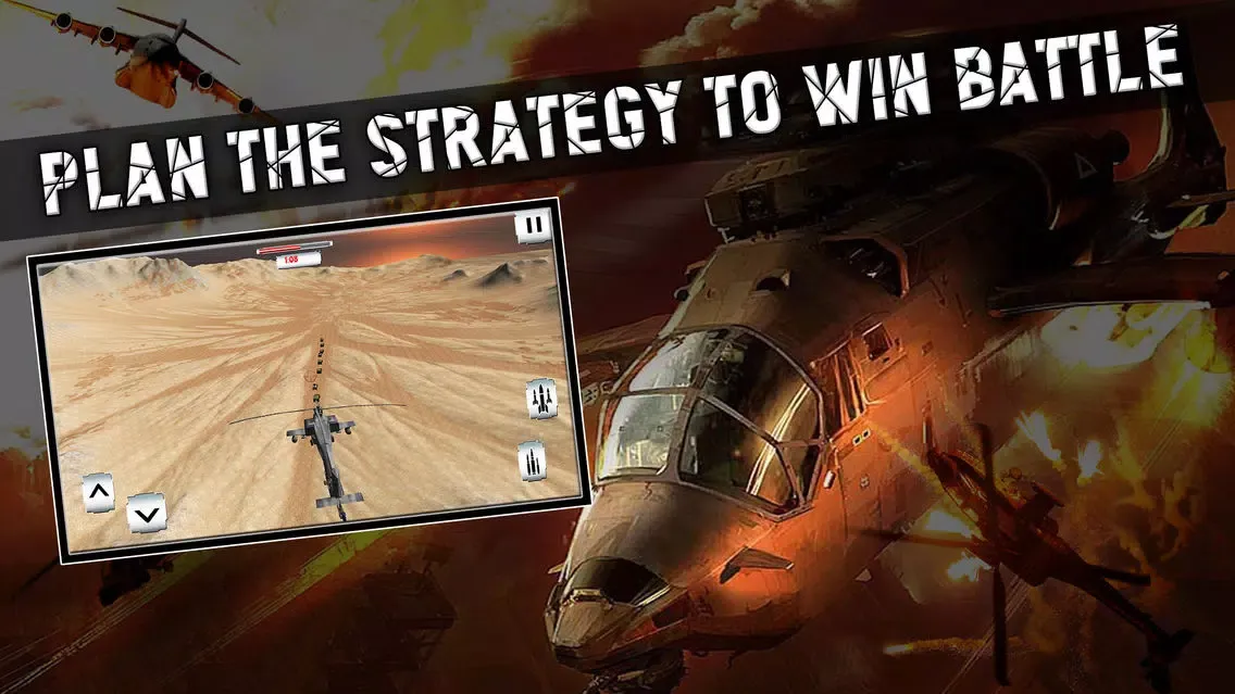 Real Apache Missions 3d - Kill the terrorists with your helicopter and shoot tanks and trucks in this battle.应用截图