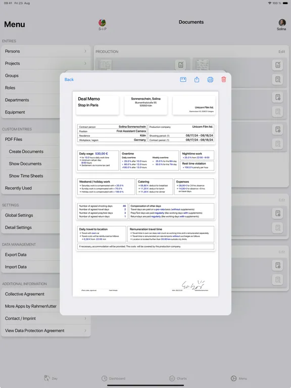 Dreharbeit - Überstunden iPad 应用截图