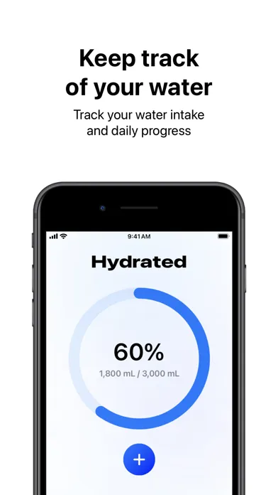 ภาพหน้าจอของ Hydrated: Log Water, Reminders