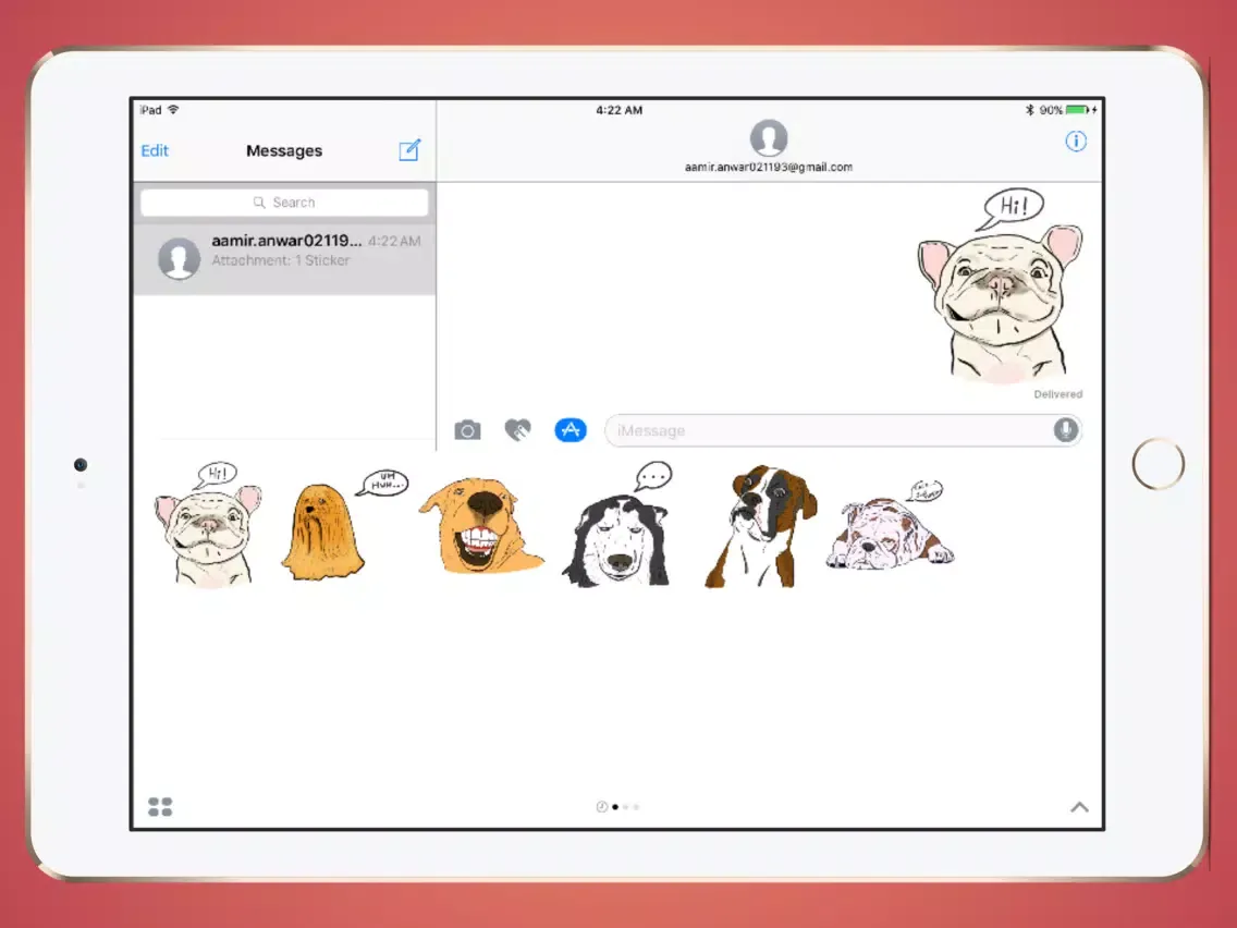 Tangkapan layar Dog Feels iPad 
