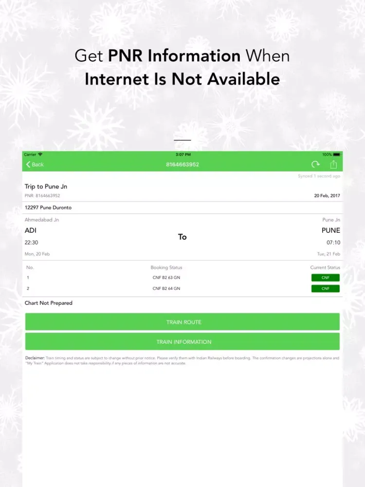 Скриншоты Indian Railway PNR Status Info iPad 
