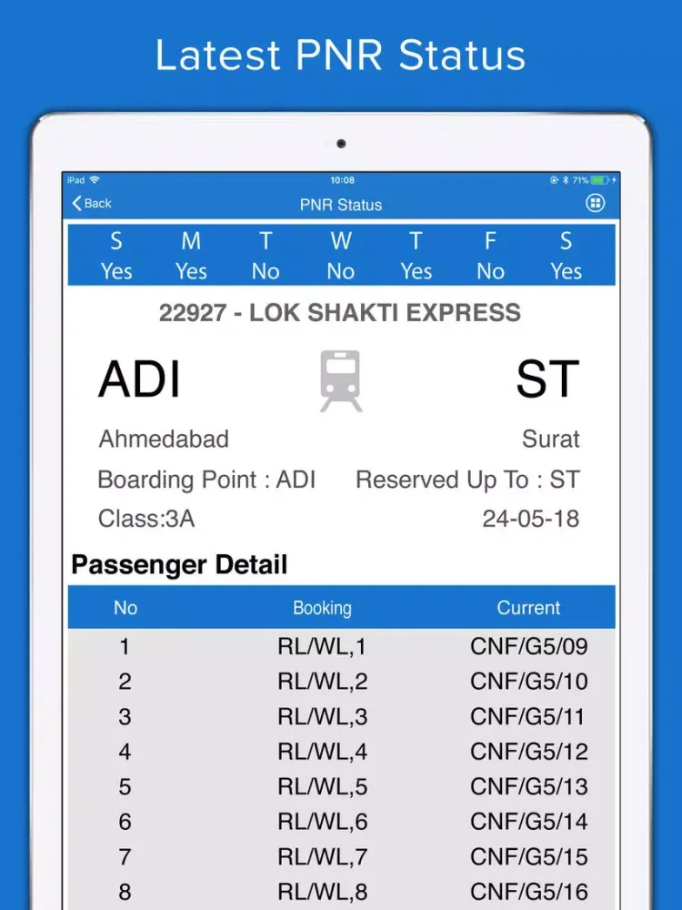 Screenshot di PNR Status - Train Time Table iPad 