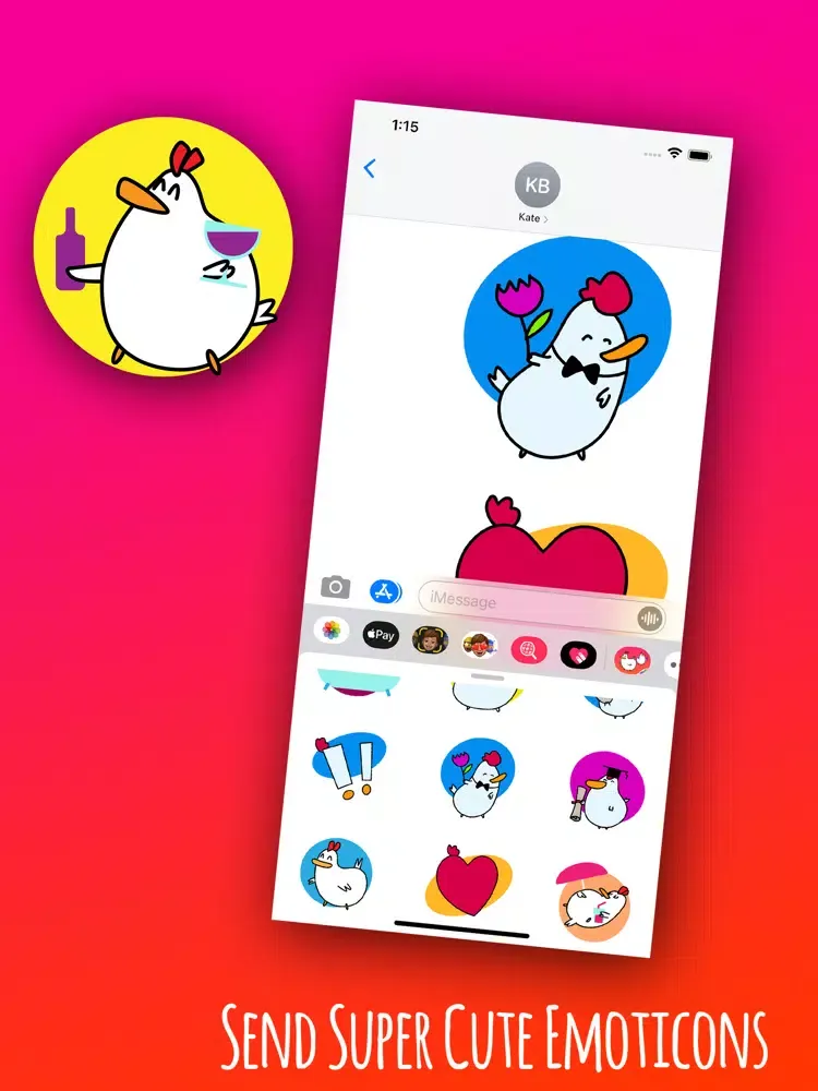 MsChicken fun Animals Stickers iPad  स्क्रीनशॉट