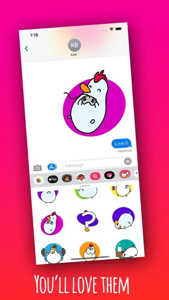 MsChicken fun Animals Stickers स्क्रीनशॉट