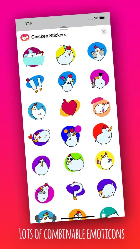 MsChicken fun Animals Stickers स्क्रीनशॉट