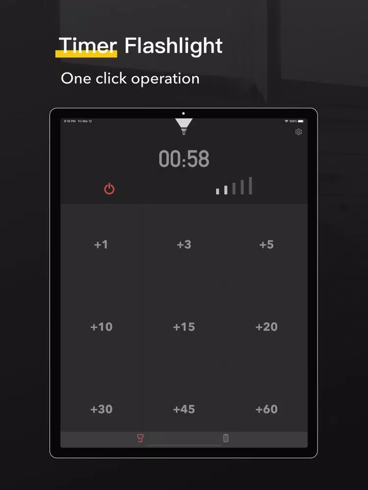 Flashlight Timer iPad  स्क्रीनशॉट