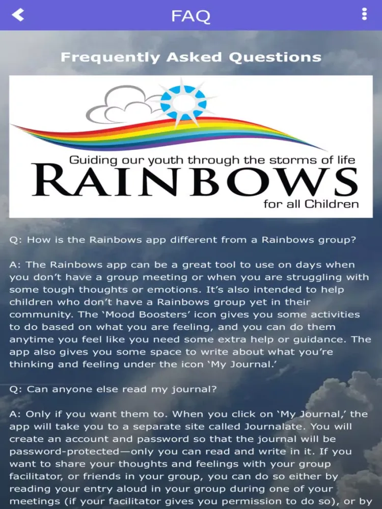 Rainbows for All Children iPad  Screenshots