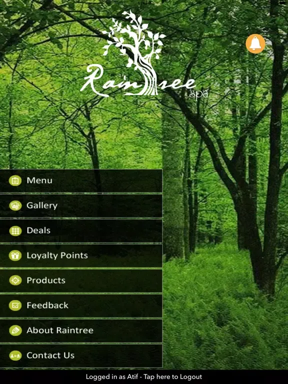 Capturas de tela do Raintree Spa iPad 