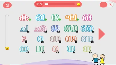 Capturas de tela do CHIMKY Trace Malayalam Alphabets
