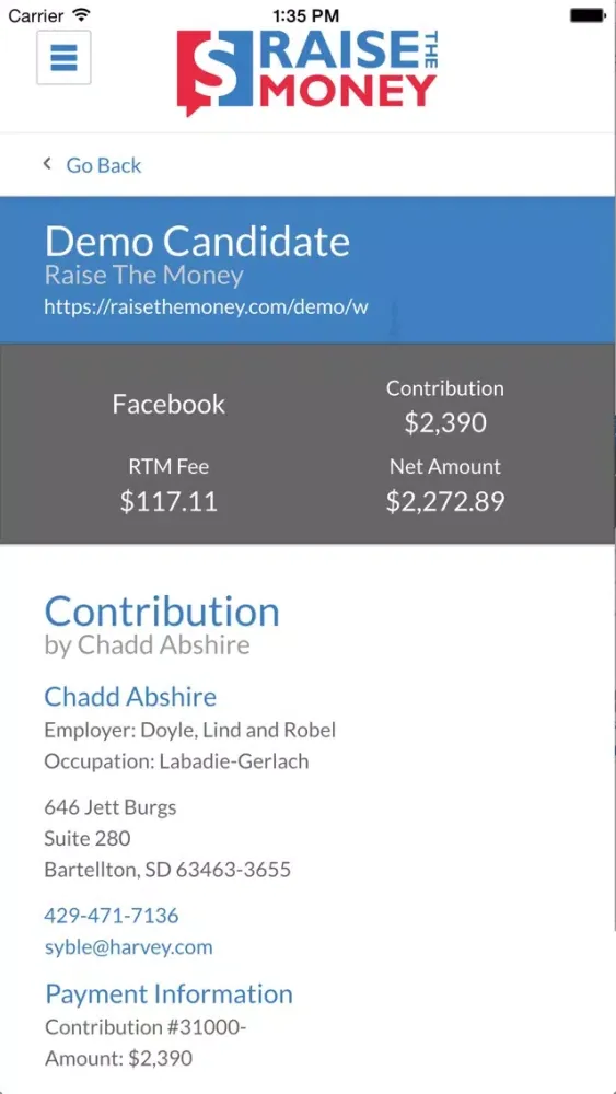 تصاویر Raise The Money Dashboard