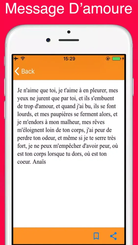 Ảnh chụp màn hình của SMS D'amour : +900 Messages Français pour Whatsapp