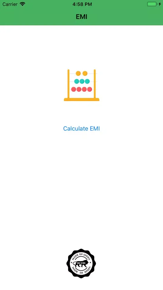 Tangkapan skrin EMI Calc Home, Car, Personal
