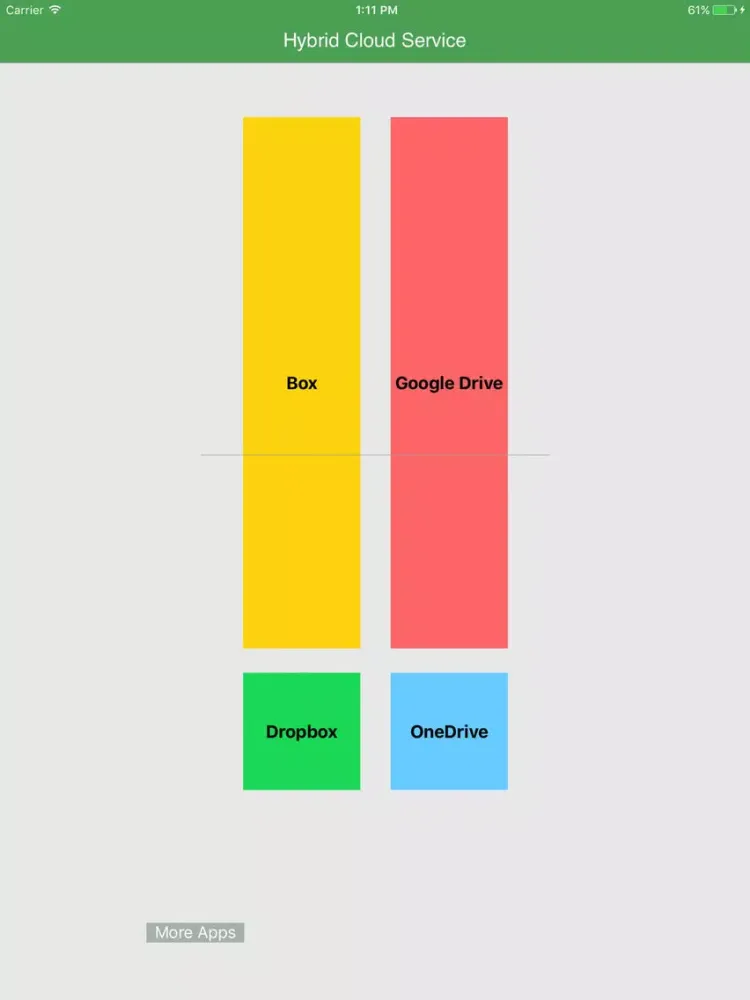 Tangkapan layar Hybrid Cloud for Dropbox,Box,Onedrive,GoogleDrive iPad 