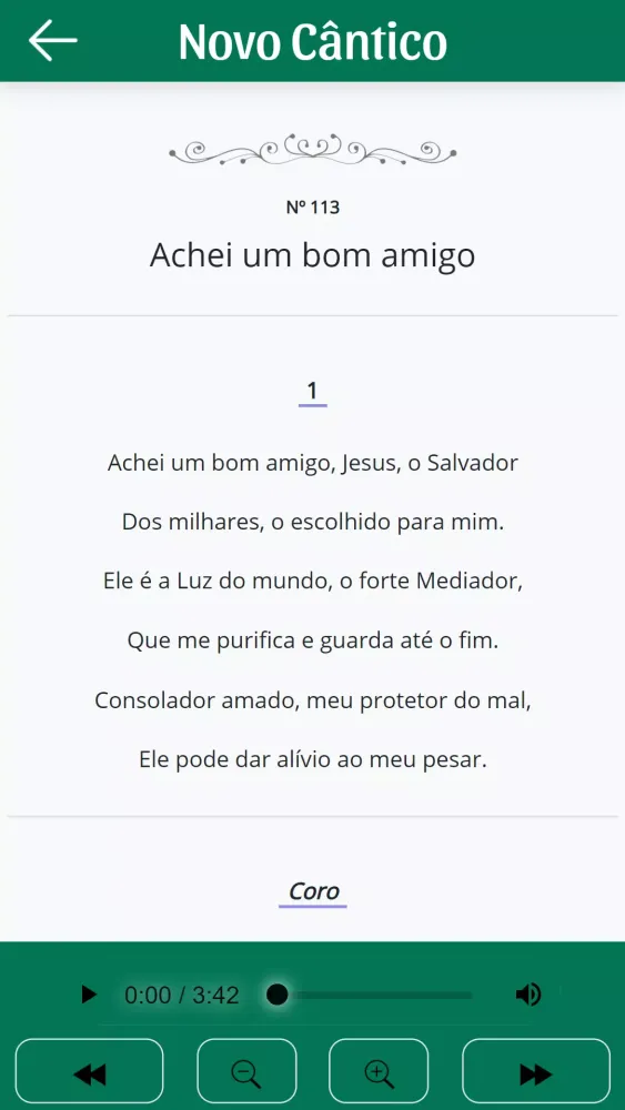 Screenshot di Hinário Novo Cântico