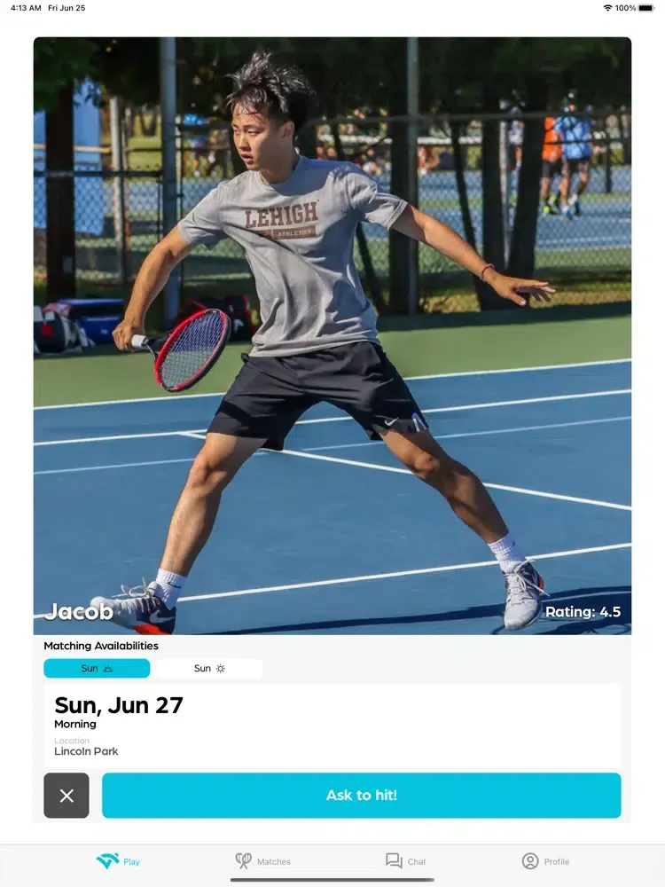 Capturas de tela do Alley - Find Tennis Partners iPad 