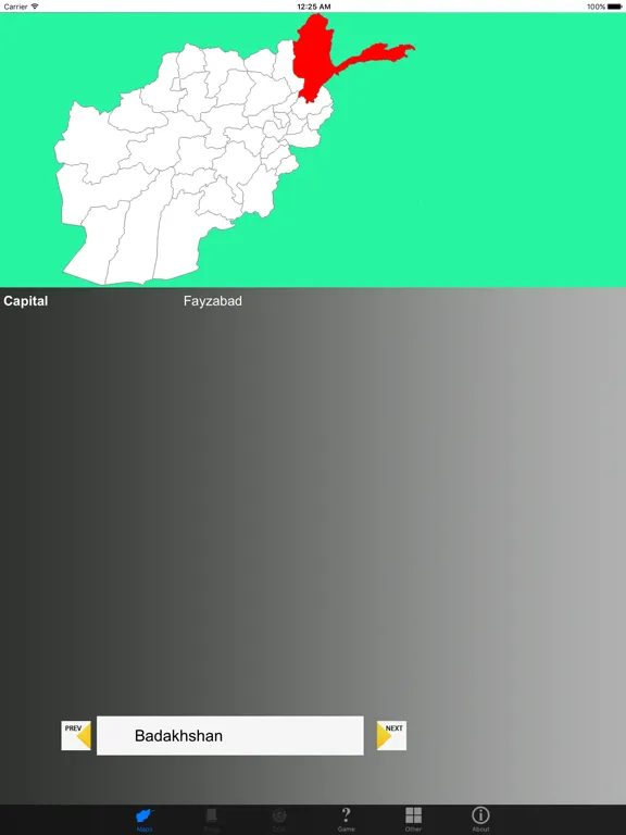 Capturas de pantalla de Afghanistan Province Maps and Capitals iPad 