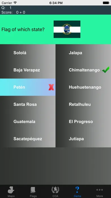 Capturas de tela do Guatemala Department Maps, Flags and Capitals