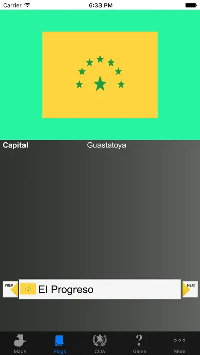 Capturas de tela do Guatemala Department Maps, Flags and Capitals