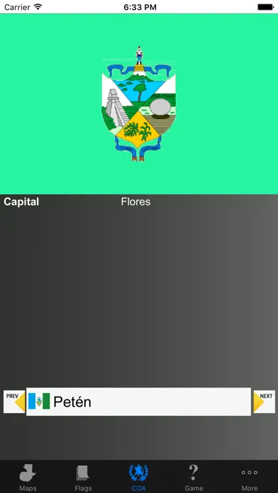 Capturas de tela do Guatemala Department Maps, Flags and Capitals