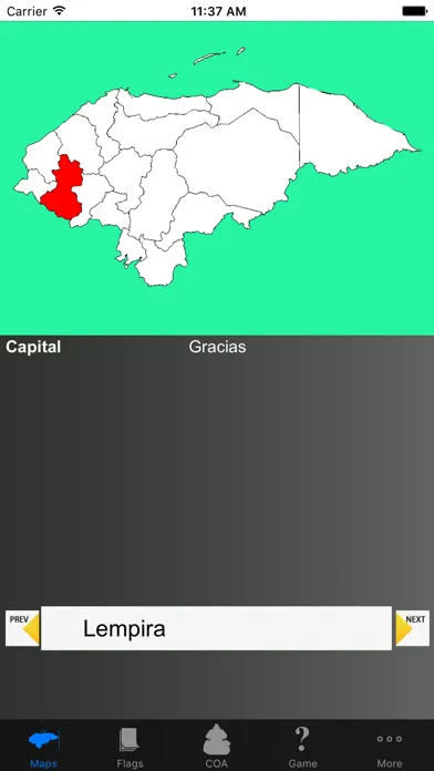 Capturas de tela do Honduras Department Maps and Capitals