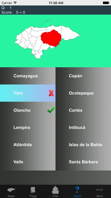 Capturas de tela do Honduras Department Maps and Capitals
