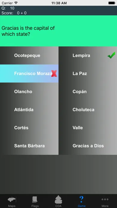 Capturas de tela do Honduras Department Maps and Capitals