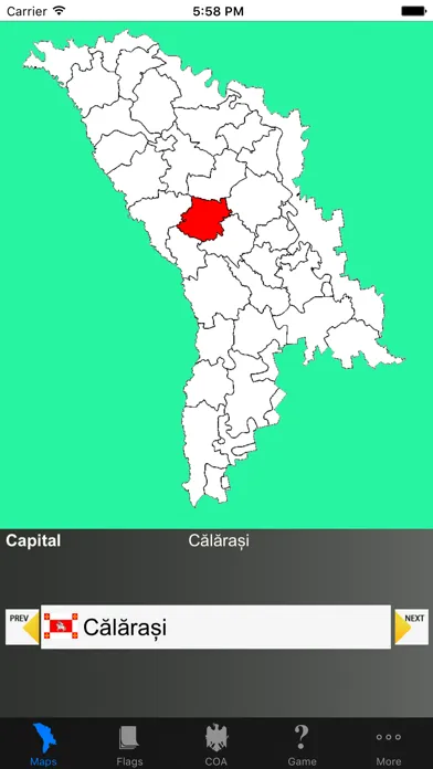 Moldova District Maps, Flags and Capitals应用截图