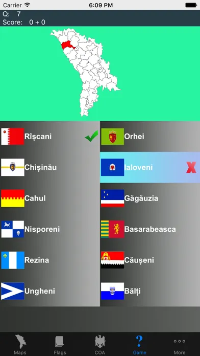 Moldova District Maps, Flags and Capitals应用截图