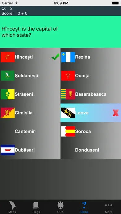 Moldova District Maps, Flags and Capitals应用截图
