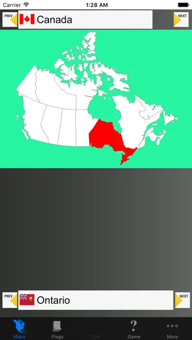 Capturas de tela do North America Country's States