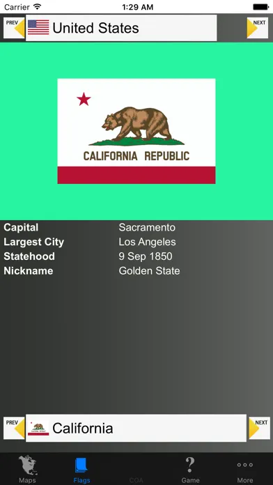 Capturas de tela do North America Country's States