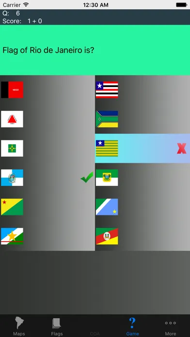 Tangkapan skrin South America Country's States