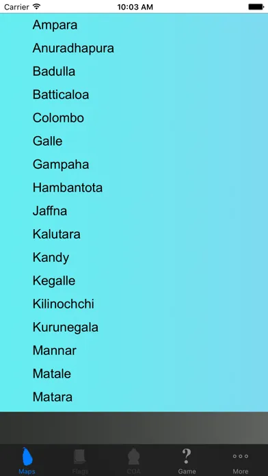 Sri Lanka District Maps and Capitals应用截图
