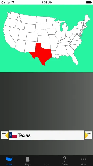Tangkapan skrin US State Maps and Flags