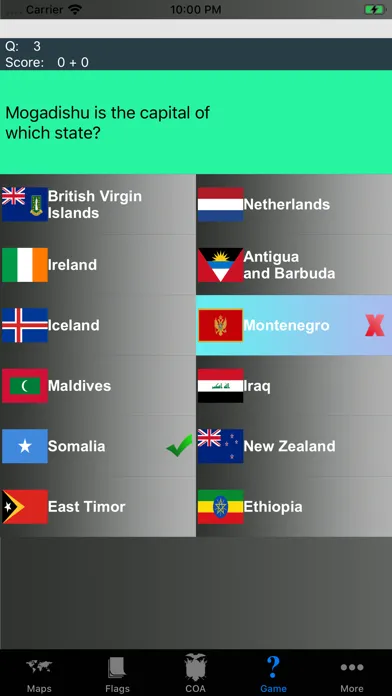 Ảnh chụp màn hình của Country Flags, Maps, COA Quiz