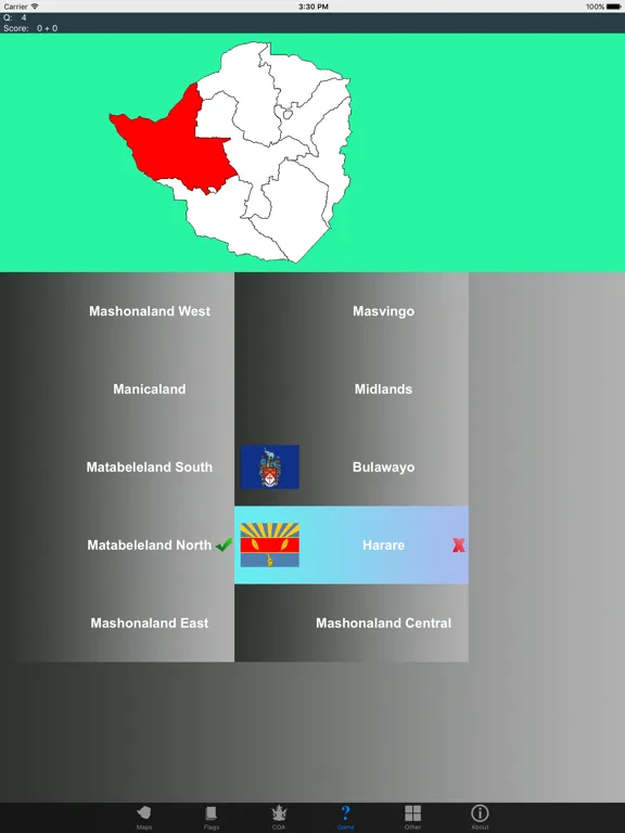 Captures d'écran de Zimbabwe Province Maps, Flags and Capitals iPad 