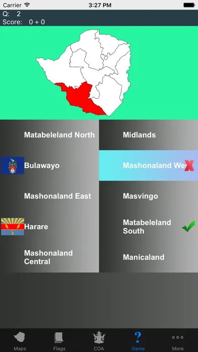 Captures d'écran de Zimbabwe Province Maps, Flags and Capitals