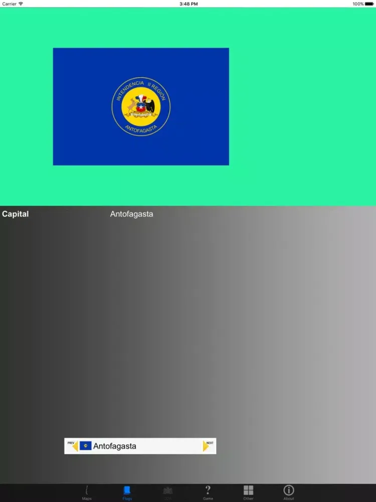 Capturas de tela do Chile Region Maps, Flags & Capitals iPad 
