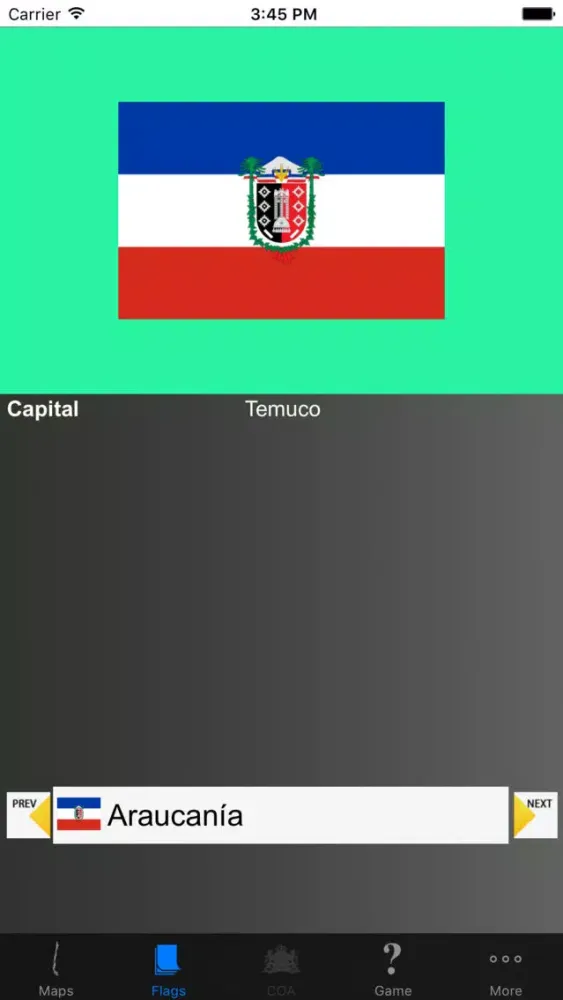 Capturas de tela do Chile Region Maps, Flags & Capitals