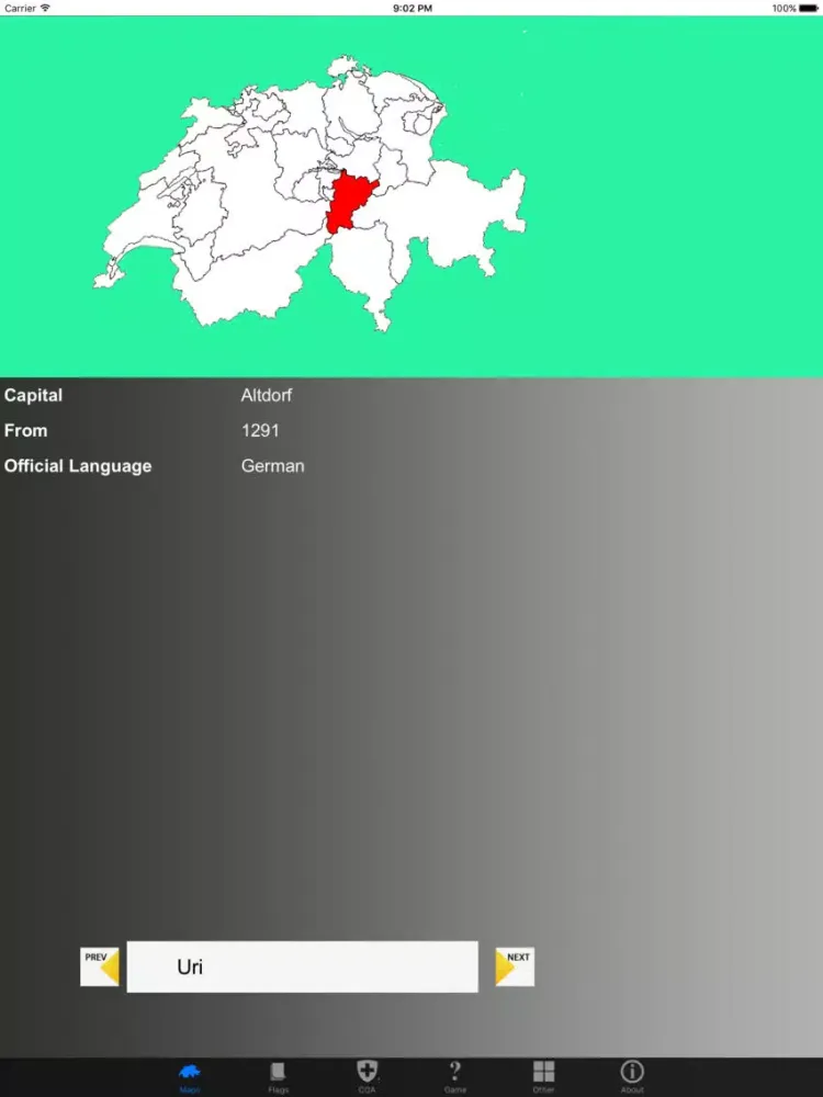 Switzerland Canton Maps and Coat of Arms iPad 應用截圖