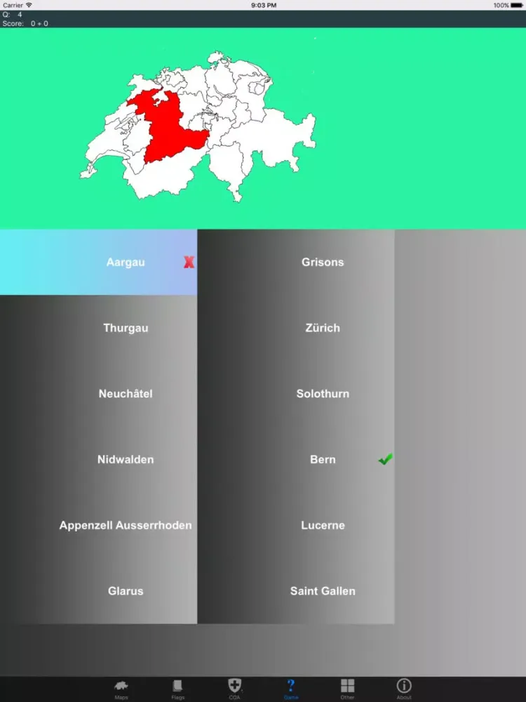 Switzerland Canton Maps and Coat of Arms iPad 應用截圖