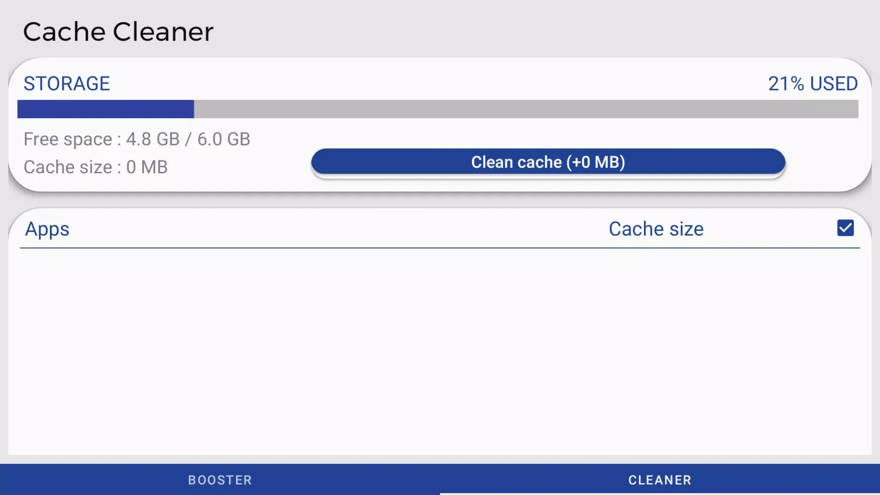 Ảnh chụp màn hình của Ram Cleaner TV