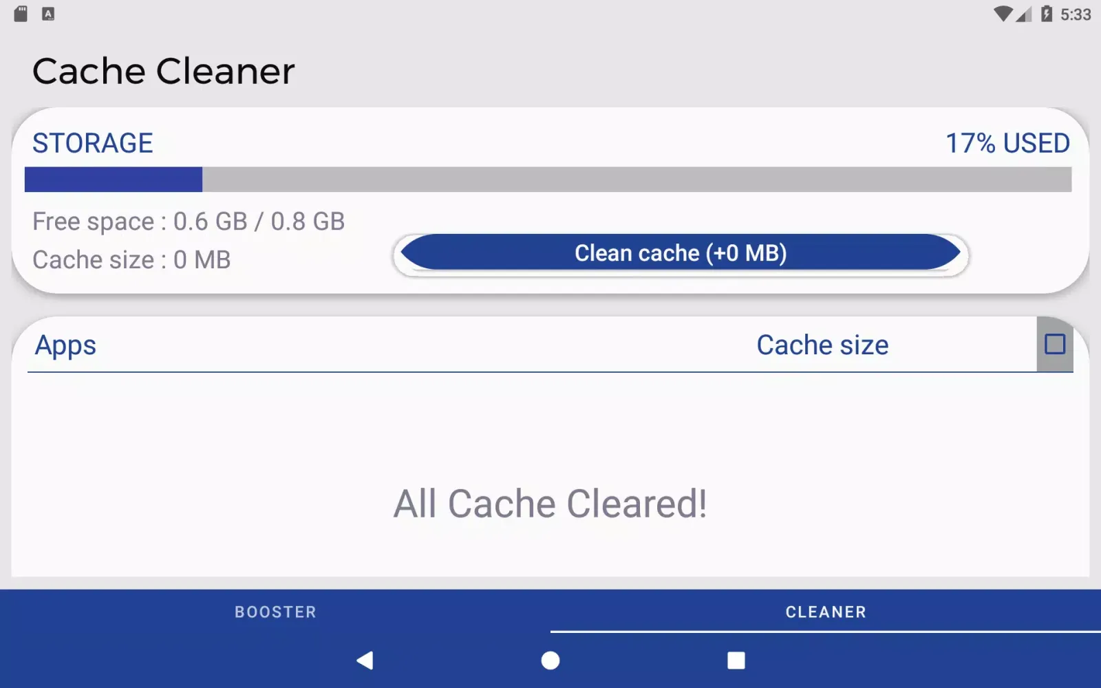 Ảnh chụp màn hình của Ram Cleaner TV