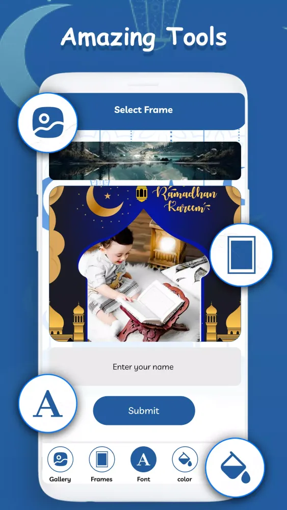 Ramadan DP Frame with Name应用截图