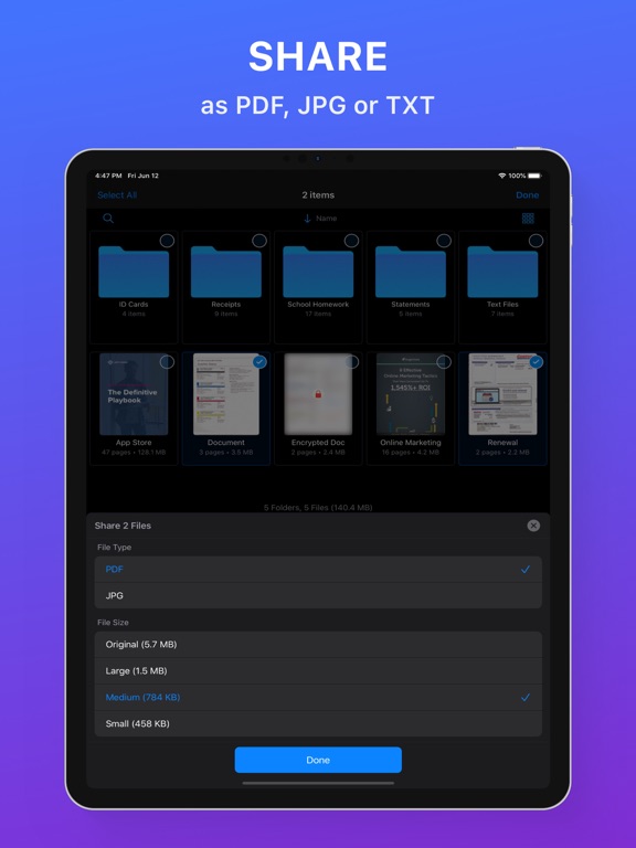 Zen Scanner App: Sign PDF, Doc iPad  Screenshots