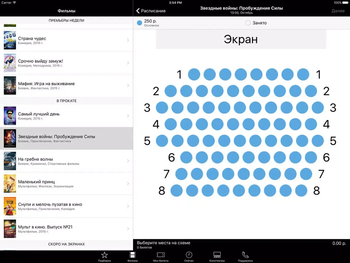 Сеть сахалинских кинотеатров iPad  Screenshots