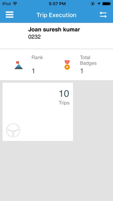 Screenshot di Driver Trip Log
