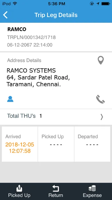 Screenshot di Driver Trip Log